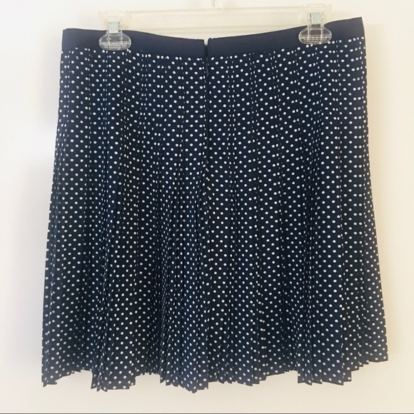 J Crew pleated polka dot navy skirt sz 8 - Picture 4 of 6